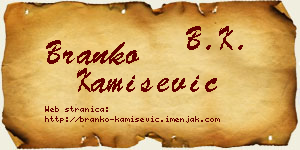 Branko Kamišević vizit kartica